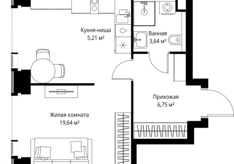 1-комнатная квартира - Вишневая, 7 / ЖК СИТИДЗЕН - фото 1