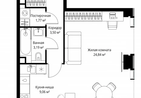 1-комнатная квартира - Вишневая, 7 / ЖК СИТИДЗЕН - фото 1