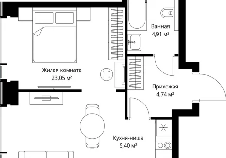 1-комнатная квартира - Вишневая, 7 / ЖК СИТИДЗЕН - фото 1