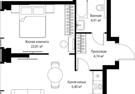 1-комнатная квартира - Вишневая, 7 / ЖК СИТИДЗЕН - фото 1