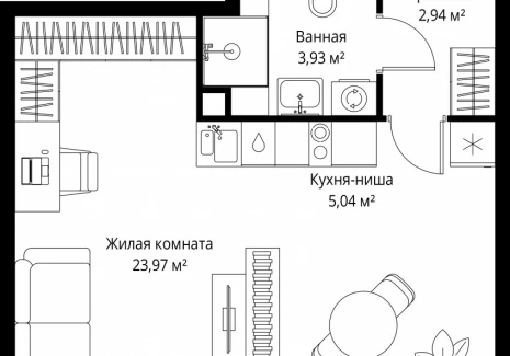 1-комнатная квартира - Вишневая, 7 / ЖК СИТИДЗЕН - фото 1