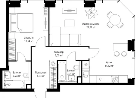 2-комнатная квартира - Вишневая, 7 / ЖК СИТИДЗЕН - фото 1