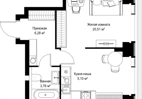 1-комнатная квартира - Вишневая, 7 / ЖК СИТИДЗЕН - фото 1