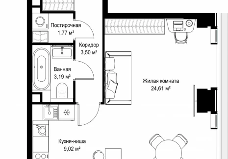 1-комнатная квартира - Вишневая, 7 / ЖК СИТИДЗЕН - фото 1
