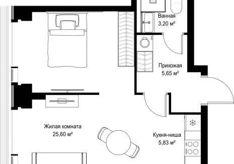 1-комнатная квартира - Вишневая, 7 / ЖК СИТИДЗЕН - фото 1