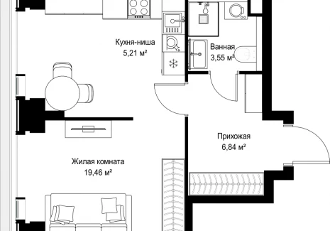 1-комнатная квартира - Вишневая, 7 / ЖК СИТИДЗЕН - фото 1