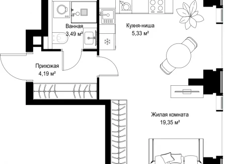 1-комнатная квартира - Вишневая, 7 / ЖК СИТИДЗЕН - фото 1