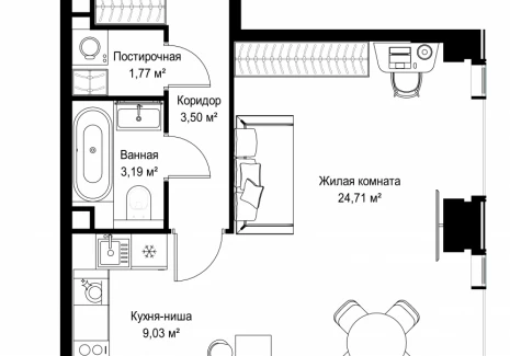 1-комнатная квартира - Вишневая, 7 / ЖК СИТИДЗЕН - фото 1