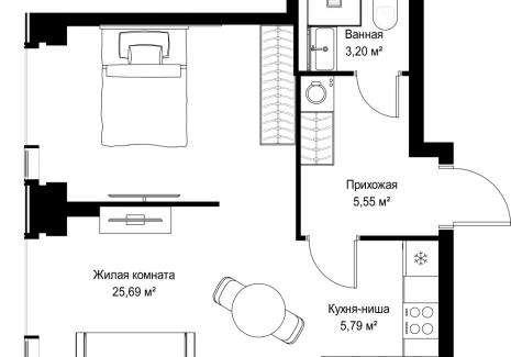 1-комнатная квартира - Вишневая, 7 / ЖК СИТИДЗЕН - фото 1