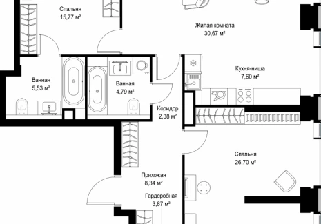 3-комнатная квартира - Вишневая, 7 / ЖК СИТИДЗЕН - фото 1