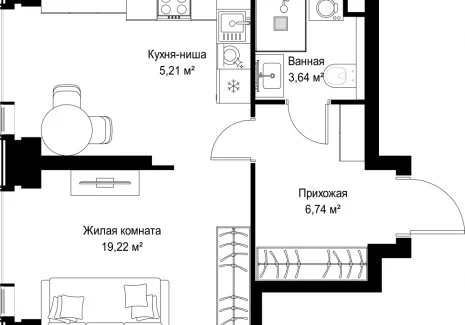 1-комнатная квартира - Вишневая, 7 / ЖК СИТИДЗЕН - фото 1
