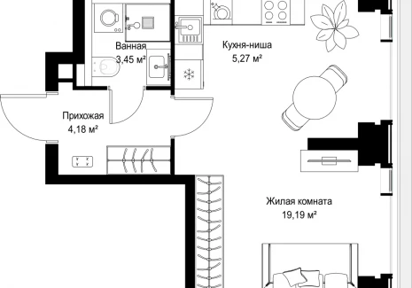 1-комнатная квартира - Вишневая, 7 / ЖК СИТИДЗЕН - фото 1