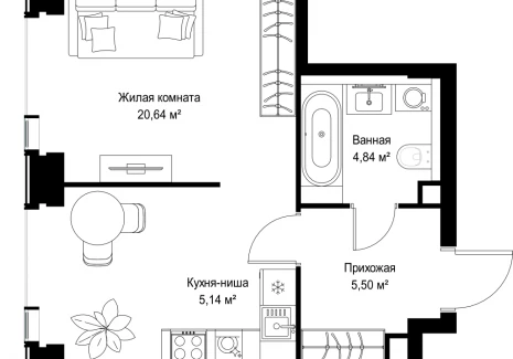 1-комнатная квартира - Вишневая, 7 / ЖК СИТИДЗЕН - фото 1