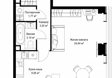 1-комнатная квартира - Вишневая, 7 / ЖК СИТИДЗЕН - фото 1