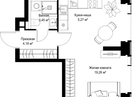 1-комнатная квартира - Вишневая, 7 / ЖК СИТИДЗЕН - фото 1