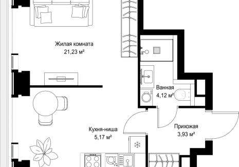 1-комнатная квартира - Вишневая, 7 / ЖК СИТИДЗЕН - фото 1