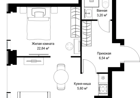 1-комнатная квартира - Вишневая, 7 / ЖК СИТИДЗЕН - фото 1
