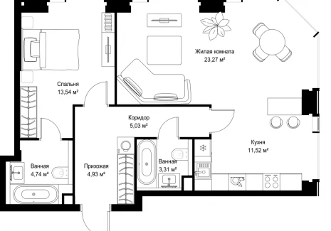 2-комнатная квартира - Вишневая, 7 / ЖК СИТИДЗЕН - фото 1