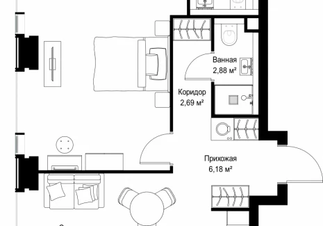 2-комнатная квартира - Вишневая, 7 / ЖК СИТИДЗЕН - фото 1