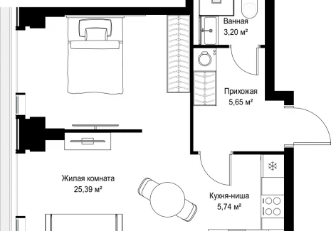 1-комнатная квартира - Вишневая, 7 / ЖК СИТИДЗЕН - фото 1