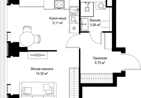 1-комнатная квартира - Вишневая, 7 / ЖК СИТИДЗЕН - фото 1