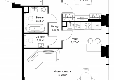 2-комнатная квартира - Вишневая, 7 / ЖК СИТИДЗЕН - фото 1