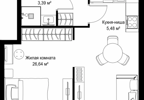 1-комнатная квартира - Вишневая, 7 / ЖК СИТИДЗЕН - фото 1