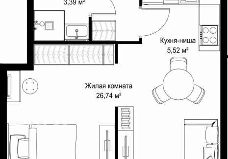 1-комнатная квартира - Вишневая, 7 / ЖК СИТИДЗЕН - фото 1