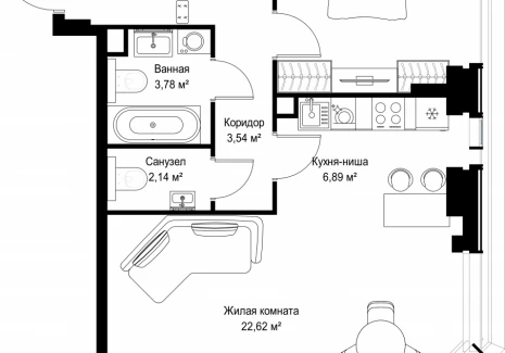 2-комнатная квартира - Вишневая, 7 / ЖК СИТИДЗЕН - фото 1