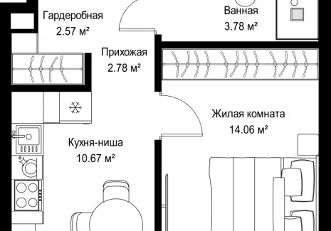 2-комнатная квартира - ул. Верейская, 29/35 / ЖК ВЕЕР - фото 1