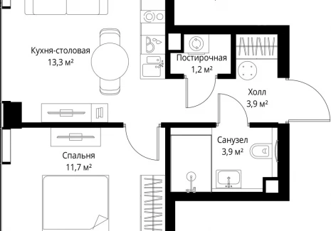 1-комнатная квартира - ул. Верейская, 29/35 / ЖК ВЕЕР - фото 1