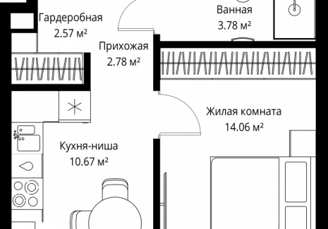 1-комнатная квартира - ул. Верейская, 29/42 / ЖК ВЕЕР - фото 1