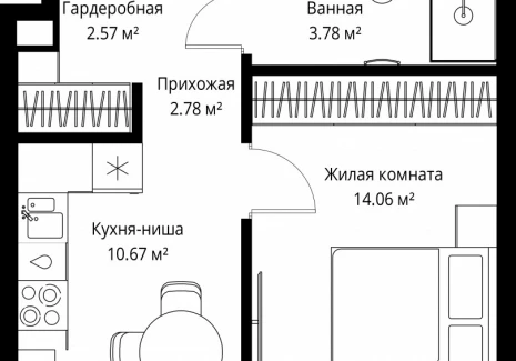 1-комнатная квартира - ул. Верейская, 29/42 / ЖК ВЕЕР - фото 1