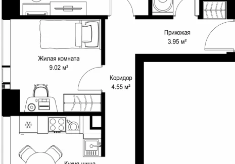 2-комнатная квартира - ул. Верейская, 29/42 / ЖК ВЕЕР - фото 1