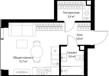 1-комнатная квартира - ул. Верейская, 29/35 / ЖК ВЕЕР - фото 1