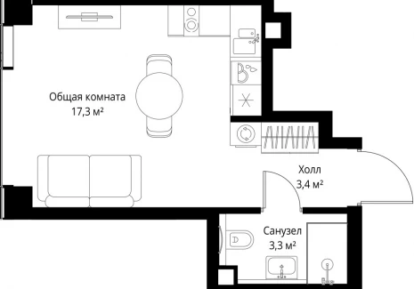 1-комнатная квартира - ул. Верейская, 29/35 / ЖК ВЕЕР - фото 1