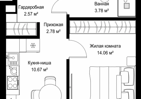 1-комнатная квартира - ул. Верейская, 29/42 / ЖК ВЕЕР - фото 1