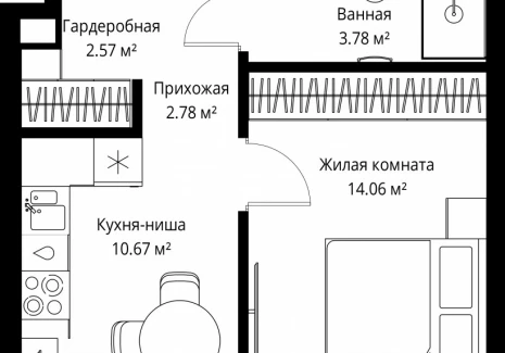 1-комнатная квартира - ул. Верейская, 29/42 / ЖК ВЕЕР - фото 1