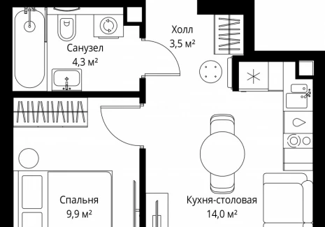 1-комнатная квартира - ул. Верейская, 29/35 / ЖК ВЕЕР - фото 1