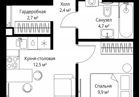 1-комнатная квартира - ул. Верейская, 29/35 / ЖК ВЕЕР - фото 1