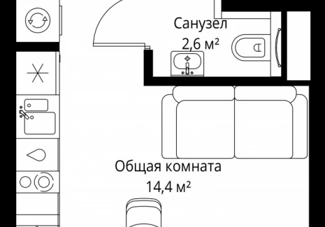 1-комнатная квартира - ул. Верейская, 29/35 / ЖК ВЕЕР - фото 1