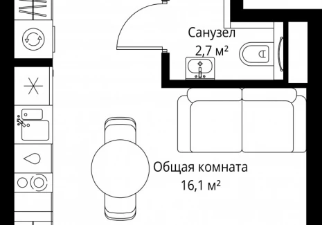1-комнатная квартира - ул. Верейская, 29/35 / ЖК ВЕЕР - фото 1