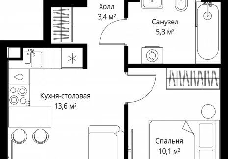 1-комнатная квартира - ул. Верейская, 29/35 / ЖК ВЕЕР - фото 1