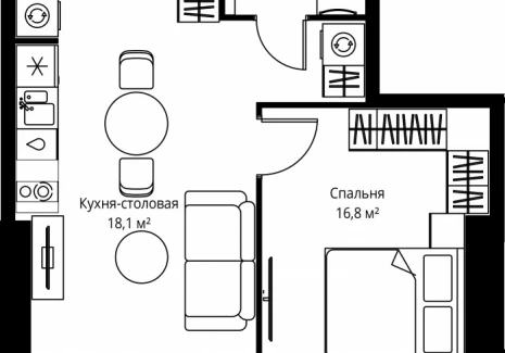 1-комнатная квартира - ул. Верейская, 29/35 / ЖК ВЕЕР - фото 1