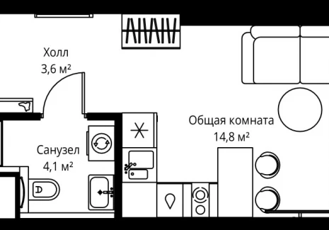 1-комнатная квартира - ул. Верейская, 29/35 / ЖК ВЕЕР - фото 1