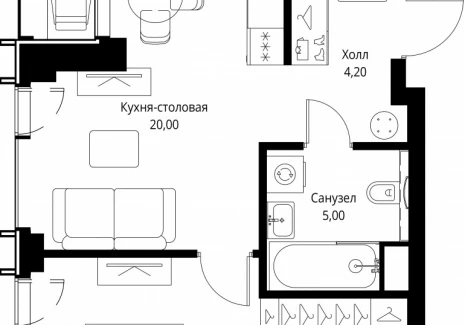 1-комнатная квартира - ул. Верейская, 29/35 / ЖК ВЕЕР - фото 1