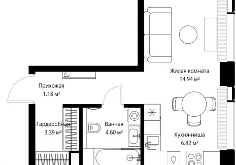 1-комнатная квартира - ул. Верейская, 29/42 / ЖК ВЕЕР - фото 1