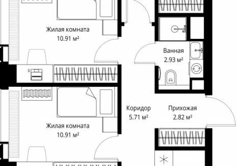 3-комнатная квартира - ул. Верейская, 29/42 / ЖК ВЕЕР - фото 1