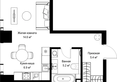 1-комнатная квартира - ул. Верейская, 29/42 / ЖК ВЕЕР - фото 1