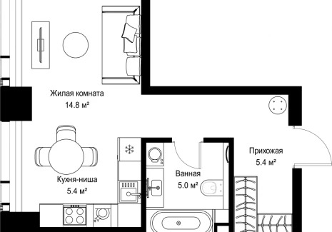 1-комнатная квартира - ул. Верейская, 29/42 / ЖК ВЕЕР - фото 1